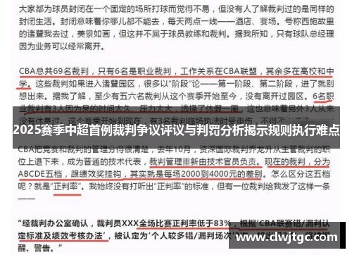 2025赛季中超首例裁判争议评议与判罚分析揭示规则执行难点